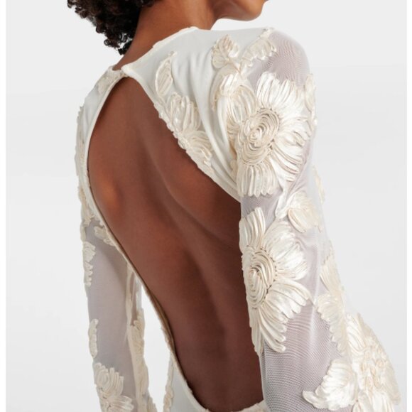 Bridal Rosita floral-appliqué mesh minidress - Picture 1 of 7